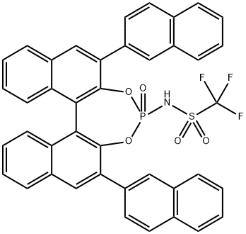 N-((11BS)-2,6-di(naphthalen-2-yl)-4-oxidodinaphtho[2,1-d:1',2'-f][1,3,2]dioxaphosphepin-4-yl)-1,1,1-trifluoromethanesulfonamide Structure