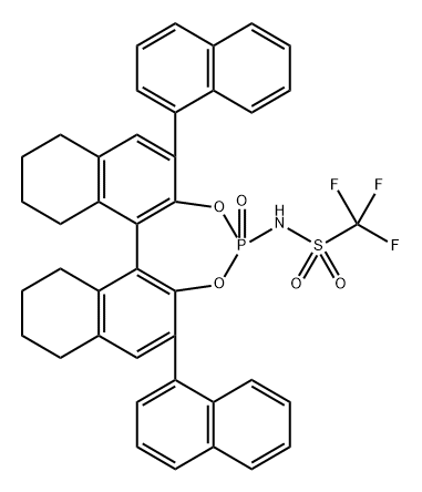 Methanesulfonamide, 1,1,1-trifluoro-N-[(11bS)-8,9,10,11,12,13,14,15-octahydro-2,6-di-1-naphthalenyl-4-oxidodinaphtho[2,1-d:1',2'-f][1,3,2]dioxaphosphepin-4-yl]- Structure
