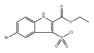 Ethyl 5-bromo-3-(chlorosulfonyl)-1H-indole-2-carboxylate Struktur