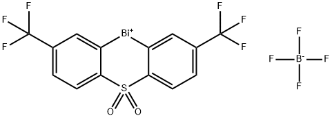 10H-Dibenzo[b,e][1,4]thiabismin-10-ium, 2,8-bis(trifluoromethyl)-, 5,5-dioxide, tetrafluoroborate(1-) (1:1) 化学構造式