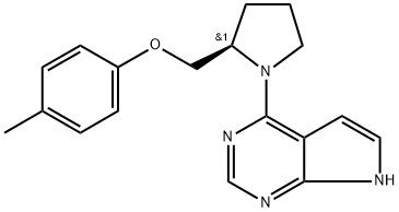 (R)-4-(2-((对甲苯氧基)甲基)吡咯烷-1-基)-7H-吡咯并[2,3-D]嘧啶, 2757697-86-0, 结构式