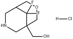 3-Oxa-7-azabicyclo[3.3.1]nonane-1-methanol, 9,9-difluoro-, hydrochloride (1:1) Struktur