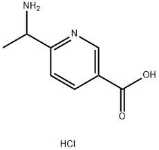 6-(1-aminoethyl)nicotinic acid dihydrochloride 化学構造式