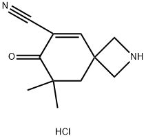 8,8-Dimethyl-7-oxo-2-azaspiro[3.5]non-5-ene-6-carbonitrile hydrochloride Structure