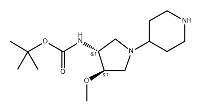 ((3R,4R)-4-甲氧基-1-(哌啶-4-基)吡咯烷-3-基)氨基甲酸叔丁酯 结构式