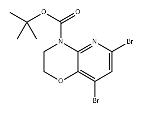 tert-Butyl 6,8-dibromo-2H-pyrido[3,2-b][1,4]oxazine-4(3H)-carboxylate 化学構造式
