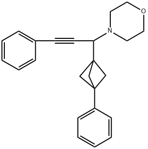 4-[3-苯基-1-(3-苯基-双环[1.1.1]戊-1-基)-丙-2-炔基]-吗啉,2760288-86-4,结构式