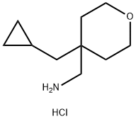 (4-(Cyclopropylmethyl)tetrahydro-2H-pyran-4-yl)methanamine hydrochloride 化学構造式