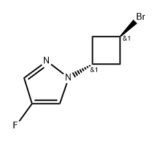 trans-1-(3-bromocyclobutyl)-4-fluoro-pyrazole,2761064-26-8,结构式