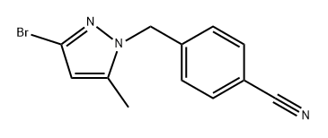 4-[(3-bromo-5-methyl-pyrazol-1-yl)methyl]benzonitrile Structure