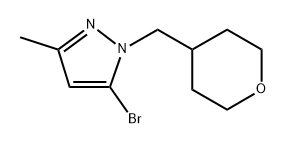 5-bromo-3-methyl-1-(tetrahydropyran-4-ylmethyl)pyrazole,2761090-46-2,结构式