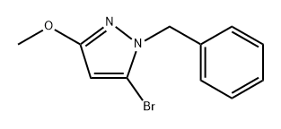 1-苄基-5-溴-3-甲氧基-1H吡唑 结构式