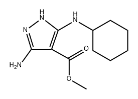 methyl 3-amino-5-(cyclohexylamino)-1H-pyrazole-4-carboxylate 化学構造式