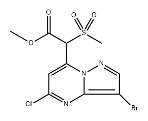 methyl 2-(3-bromo-5-chloro-pyrazolo[1,5-a]pyrimidin-7-yl)-2-methylsulfonyl-acetate,2761194-70-9,结构式
