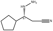 Cyclopentanepropanenitrile, β-hydrazinyl-, (βR)- Struktur