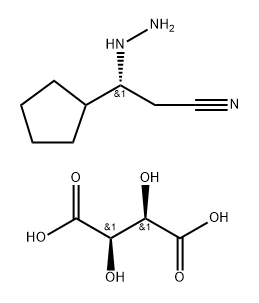(R)-3-环戊基-3-肼基丙腈-L-酒石酸盐,2761879-36-9,结构式