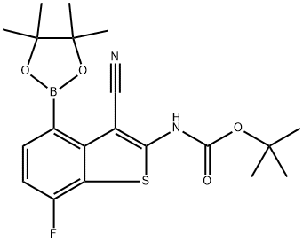 2761968-90-3 叔丁基(3-氰基-7-氟-4-(4,4,5,5-四甲基-1,3,2-二氧苯并呋喃-2-基)苯并[B]噻吩-2-甲基)氨基甲酸酯