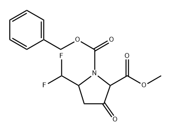 1-苄基 2-甲基 5-二氟甲基-3-氧代吡咯烷-1,2-二羧酸酯 结构式