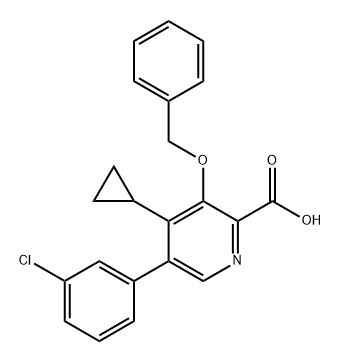 3-(benzyloxy)-5-(3-chlorophenyl)-4-cyclopropylpicolinic acid 结构式