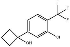 1-(3-chloro-4-(trifluoromethyl)phenyl)cyclobutanol 化学構造式