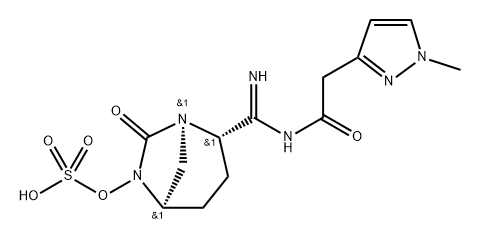 Sulfuric acid, mono[(1R,2S,5R)-2-[imino[[2-(1- methyl-1H-pyrazol-3-yl)acetyl]amino]methyl]- 7-oxo-1,6-diazabicyclo[3.2.1]oct-6-yl] ester|SULFURIC ACID, MONO[(1R,2S,5R)-2-[IMINO[[2-(1- METHYL-1H-PYRAZOL-3-YL)ACETYL]AMINO]METHYL]- 7-OXO-1,