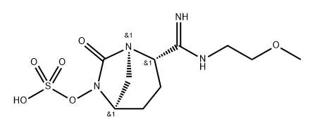 (2S,5R)-2-(N-(2-methoxyethyl)carbamimidoyl)-7-oxo-1,6-diazabicyclo[3.2.1]octan-6-yl hydrogensulfate Structure