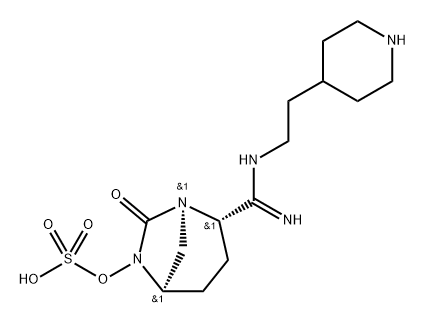 (2S,5R)-7-OXO-2-(N-(2-(PIPERIDIN-4-YL)ETHYL)CARBAMIMIDOYL)-1,6-DIAZABICYCLO[3.2.1]OCTAN-6-YL HYDROGE,2763071-54-9,结构式