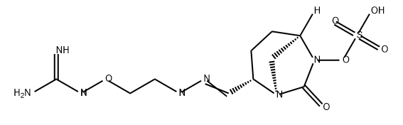 (2S,5R)-2-(N-(2-(guanidinooxy)ethyl)carbamimidoyl)-7-oxo-1,6-diazabicyclo[3.2.1]octan-6-yl hydrogensulfate Structure