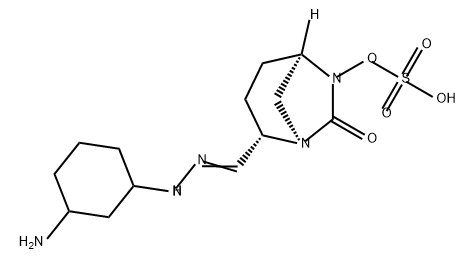 (2S,5R)-2-(N-(3-AMINOCYCLOHEXYL)CARBAMIMIDOYL)-7-OXO-1,6-DIAZABICYCLO[3.2.1]OCTAN-6-YL HYDROGENSULFA, 2763071-86-7, 结构式