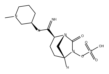(2S,5R)-2-(N-((R)-1-methylpiperidin-3-yl)carbamimidoyl)-7-oxo-1,6-diazabicyclo[3.2.1]octan-6-yl hydrogensulfate Structure