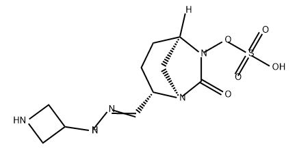 (2S,5R)-2-(N-(azetidin-3-yl)carbamimidoyl)-7-oxo-1,6-diazabicyclo[3.2.1]octan-6-yl hydrogensulfate Structure