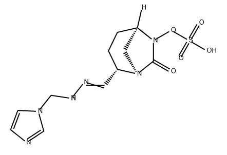 Sulfuric acid, mono[(1R,2S,5R)-2-[[(1Himidazol-1-ylmethyl)amino]iminomethyl]-7- oxo-1,6-diazabicyclo[3.2.1]oct-6-yl] ester Structure