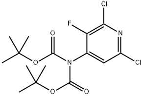 叔丁基(叔丁氧基羰基)(2,6-二氯-3-氟吡啶-4-基)氨基甲酸酯 结构式