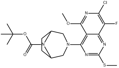 tert-butyl 3-(7-chloro-8-fluoro-5-methoxy-2-methylsulfanyl-pyrido[4,3-d]pyrimidin-4-yl)-3,8-diazabicyclo[3.2.1]octane-8-carboxylate|4-(8-BOC-3,8-二氮杂双环[3.2.1]辛烷-3-基)-7-氯-8-氟-5-甲氧基-2-(甲硫基)吡啶并[4,3-D]嘧啶