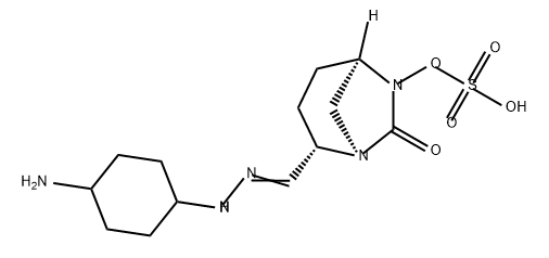 (2S,5R)-2-(N-(4-aminocyclohexyl)carbamimidoyl)-7-oxo-1,6-diazabicyclo[3.2.1]octan-6-yl hydrogensulfate Structure