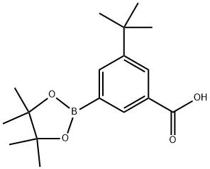 3-(tert-butyl)-5-(4,4,5,5-tetramethyl-1,3,2-dioxaborolan-2-yl)benzoic acid Struktur