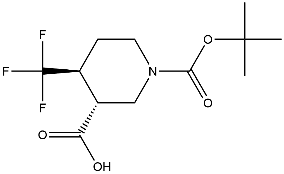 1-(1,1-Dimethylethyl) (3R,4S)-4-(trifluoromethyl)-1,3-piperidinedicarboxylate 化学構造式