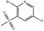 Pyridine, 2-bromo-5-chloro-3-(methylsulfonyl)- Structure