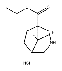 3-Azabicyclo[3.2.1]octane-1-carboxylic acid, 8,8-difluoro-, ethyl ester, hydrochloride (1:1) Structure