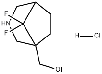 3-Azabicyclo[3.2.1]octane-1-methanol, 8,8-difluoro-, hydrochloride (1:1) Struktur