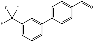 2'-Methyl-3'-(trifluoromethyl)-[1,1'-biphenyl]-4-carbaldehyde 化学構造式