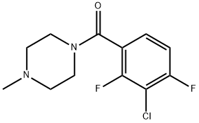 (3-Chloro-2,4-difluorophenyl)(4-methylpiperazin-1-yl)methanone 化学構造式