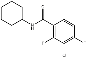 3-Chloro-N-cyclohexyl-2,4-difluorobenzamide 化学構造式