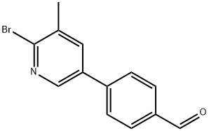 4-(6-Bromo-5-methylpyridin-3-yl)benzaldehyde Structure