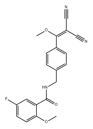 N-[[4-(2,2-dicyano-1-methoxy-vinyl)phenyl]methyl]-5-fluoro-2-methoxy-benzamide Structure