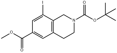 2-叔丁基 6-甲基 8-碘 -3,4-二氢异喹啉-2,6(1H)-二羧酸酯 结构式