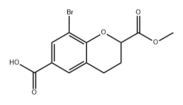 8-Bromo-2-(methoxycarbonyl)chroman-6-carboxylic acid Struktur