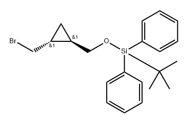 (((1R,2R)-2-(溴甲基)环丙基)甲氧基)(叔丁基)二苯基硅烷 结构式