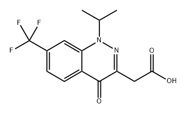 2-(1-异丙基-4-氧代-7-(三氟甲基)-1,4-二氢肉桂醇-3-基)乙酸,2765160-85-6,结构式