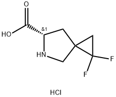 (6S)-1,1-Difluoro-5-azaspiro[2.4]heptane-6-carboxylic acid hydrochloride Structure